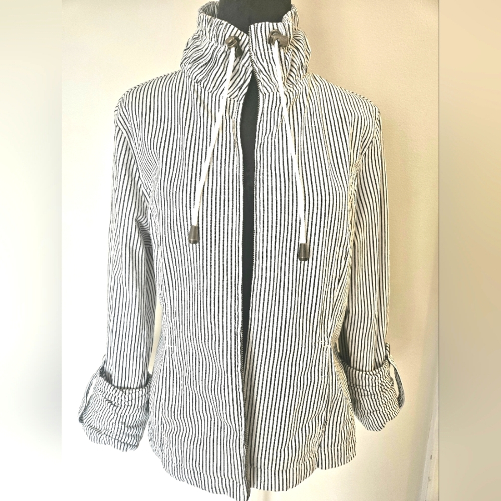 Black and White Striped Jacket